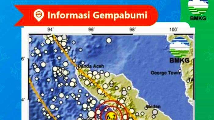 Gempa bumi yang terjadi di Kabupaten Aceh Selatan Provinsi Aceh yang berkekuatan 6,2 Magnitudo, Gempa terjadi di 48 Km Barat Daya Kabupaten Aceh Selatan.